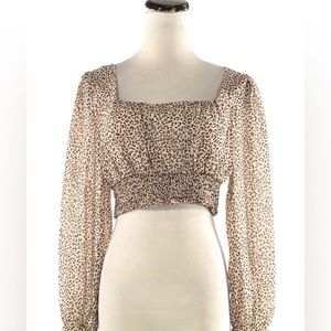 Japna Animal Print Long Sleeve Blouse